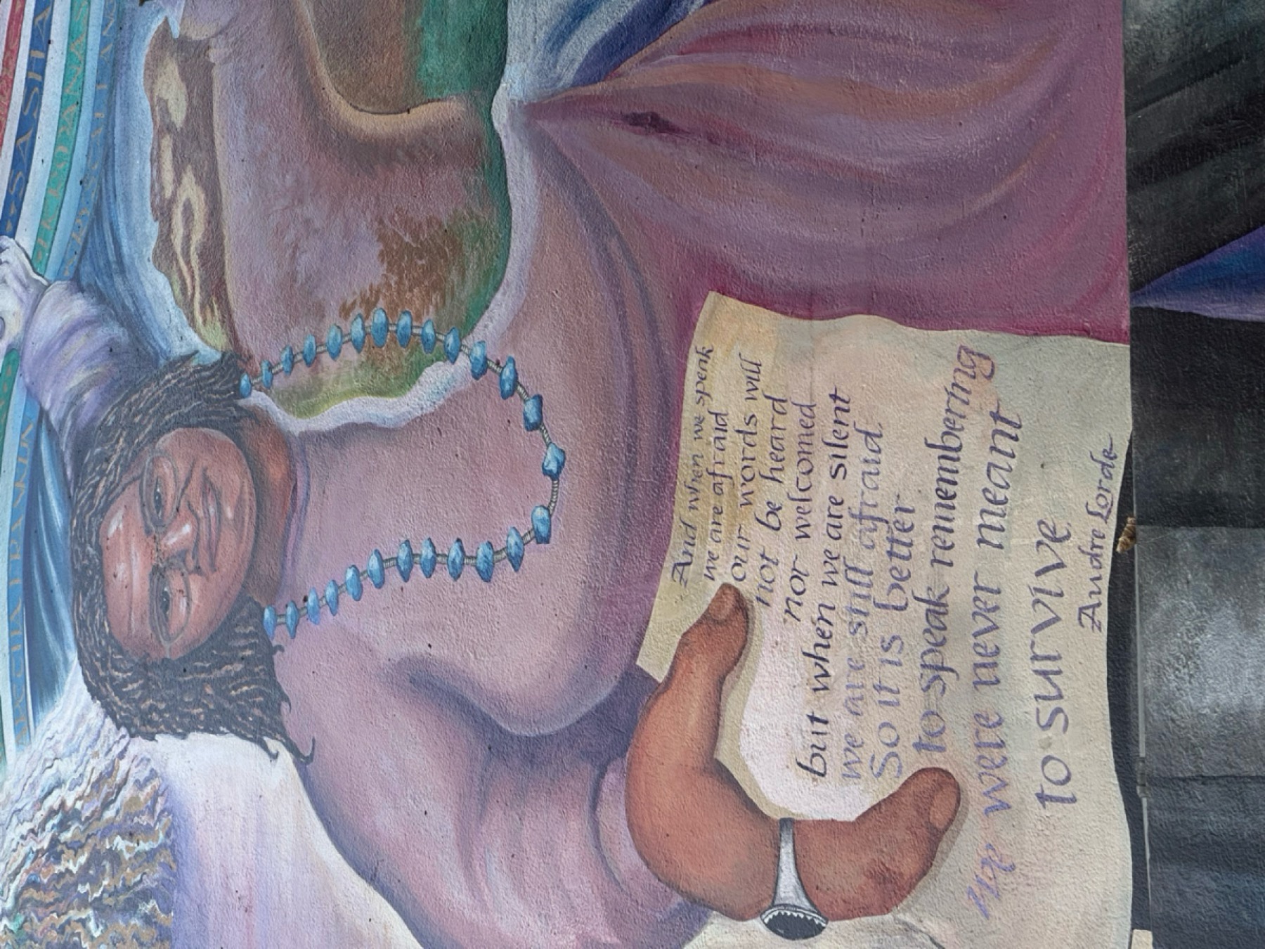 Mural carrying Audre Lorde's words